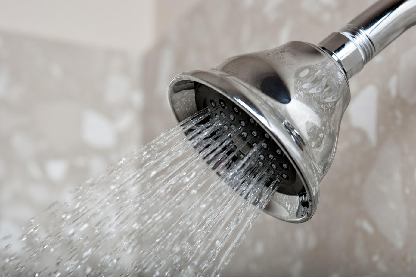 Shower head with water flowing