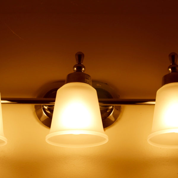 Light fixture with lights on